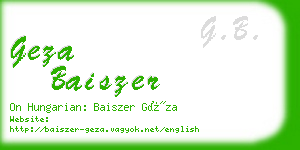 geza baiszer business card